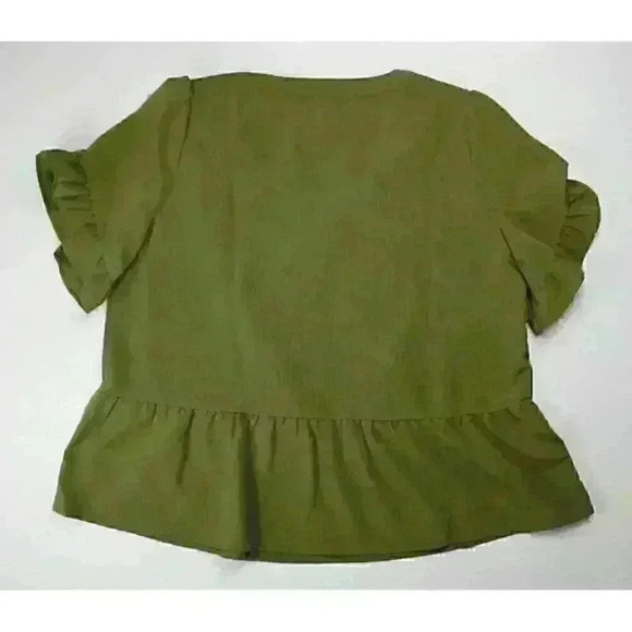 NEW! MICHAEL Michael Kors Women's L V-neck Flutter Sleeve Blouse Top MSRP $98 - Picture 2 of 2